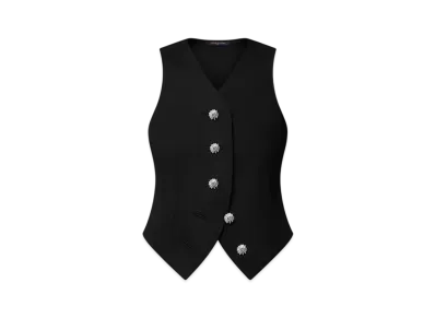 Louis Vuitton Women's Jewel Button Denim Waistcoat "Noir"