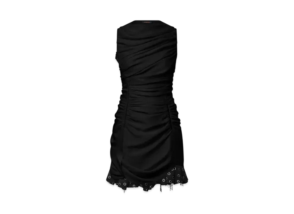 Louis Vuitton Women's Jewel Hem Draped Dress "Noir"