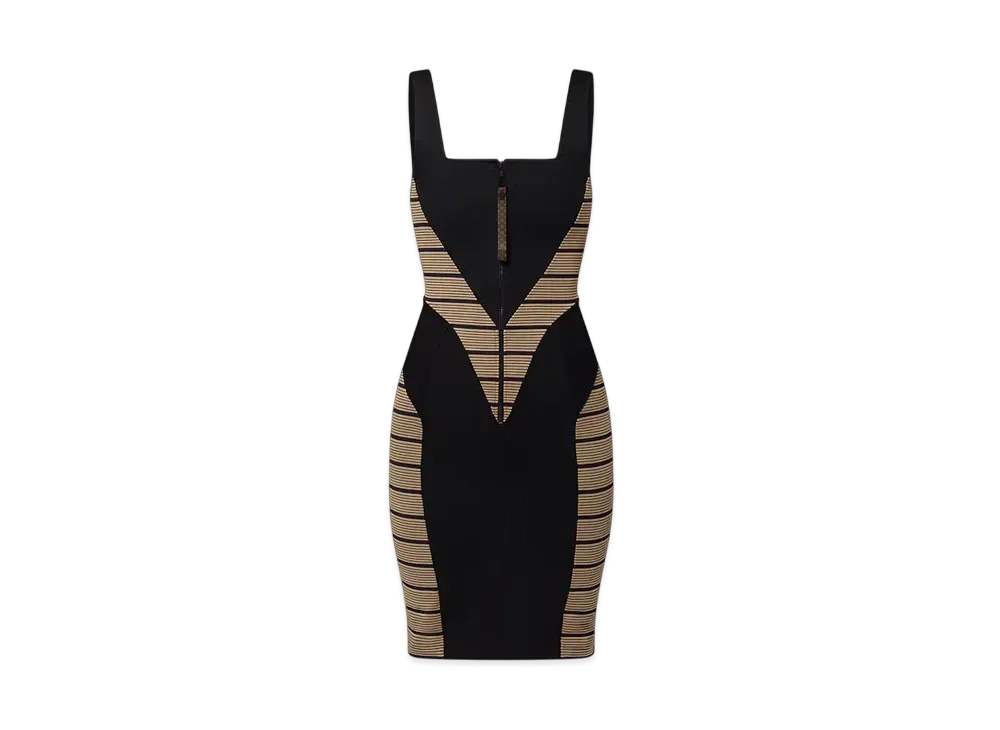 Louis Vuitton Women's Stripe Insert Technical Jersey Dress "Khaki Beige"