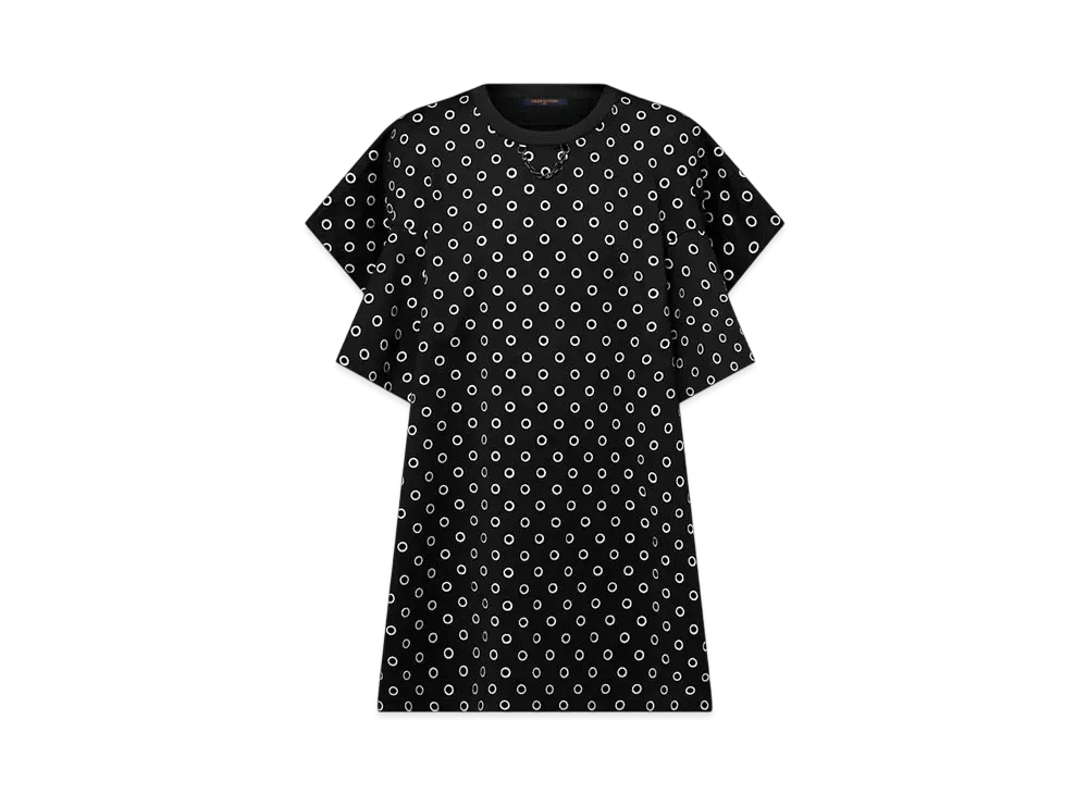 Louis Vuitton Women's Jewel Dot Boxy Shoulder T-Shirt Dress "Noir"