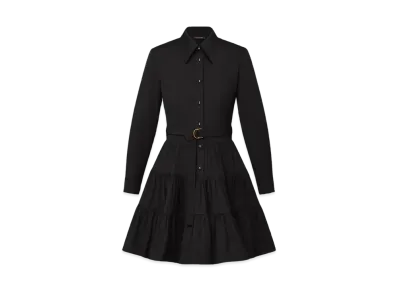 Louis Vuitton Women's Belted Tiered Shirt Dress "Noir"