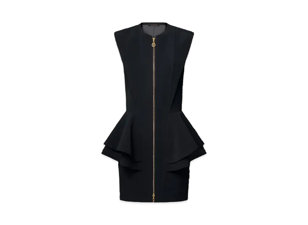Louis Vuitton Women's Zip-Up Peplum Dress "Noir"
