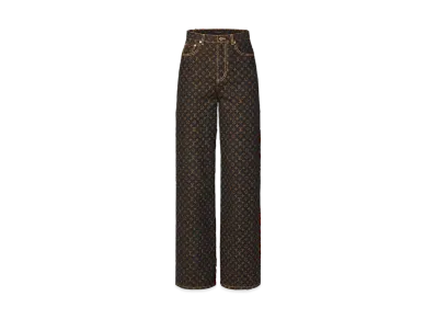 Louis Vuitton Women's Monogram Straight-Cut Jeans Monogram Motif "Marron"
