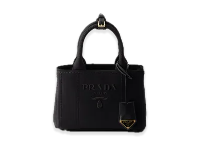 PRADA Cotton Canvas Mini Handbag "Black"