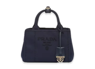 PRADA Cotton Canvas Mini Handbag "Navy"