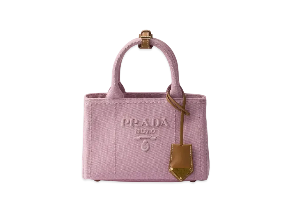 PRADA Cotton Canvas Mini Handbag "Pink"