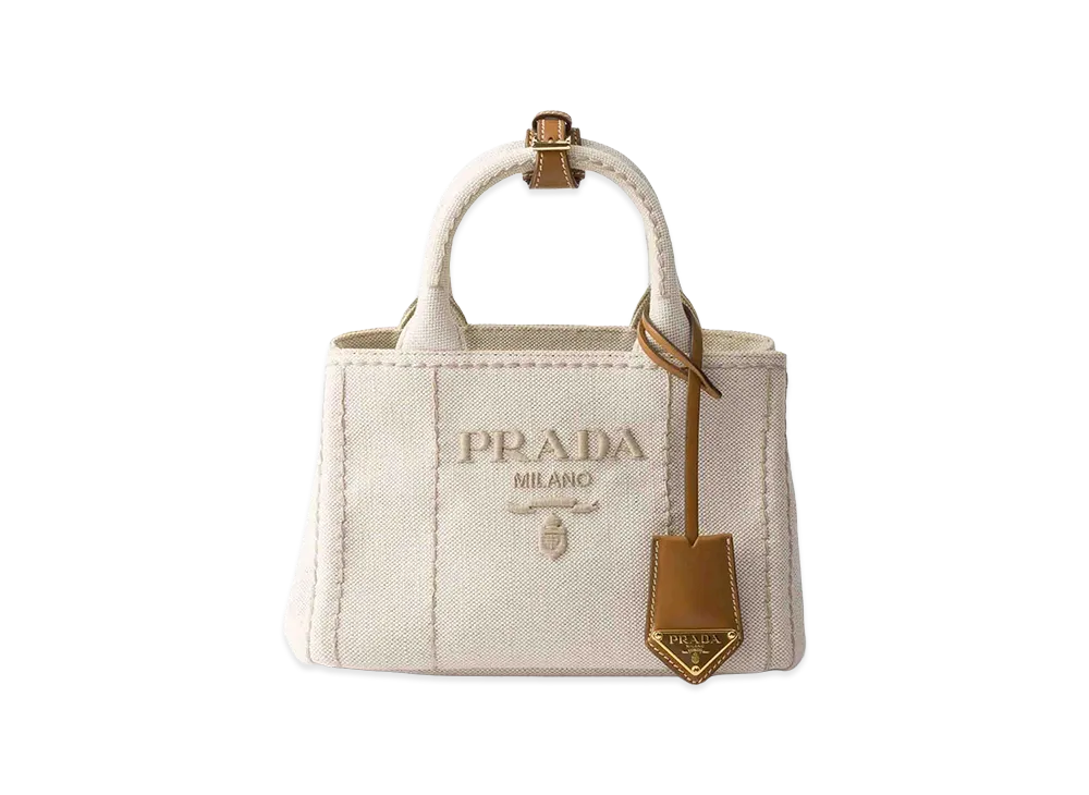 PRADA Women's Canvas Shopping Bag "Beige"