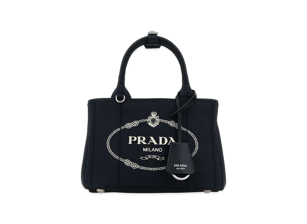 PRADA Women's Canvas Mini Jardiniere Handbag "Dark Blue"