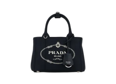 PRADA Women's Canvas Mini Jardiniere Handbag "Dark Blue"
