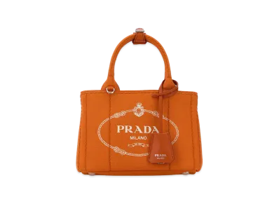 PRADA Women's Canvas Mini Jardiniere Handbag "Orange"