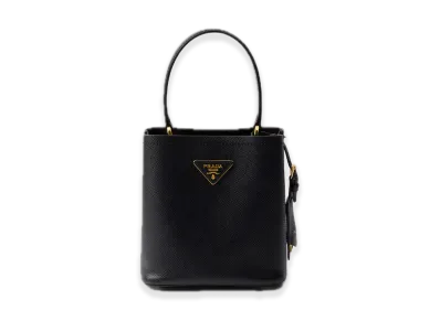 PRADA Panier Saffiano Leather Mini Bag "Black"