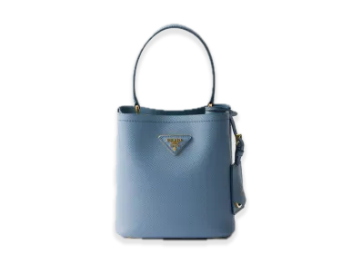 PRADA Panier Saffiano Leather Mini Bag "Light Blue"