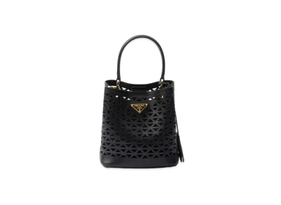PRADA Panier Leather Mini Bag with Cut-Out Motif "Black"