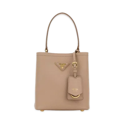 PRADA Women's Panier Saffiano Leather Mini Handbag "Cameo"