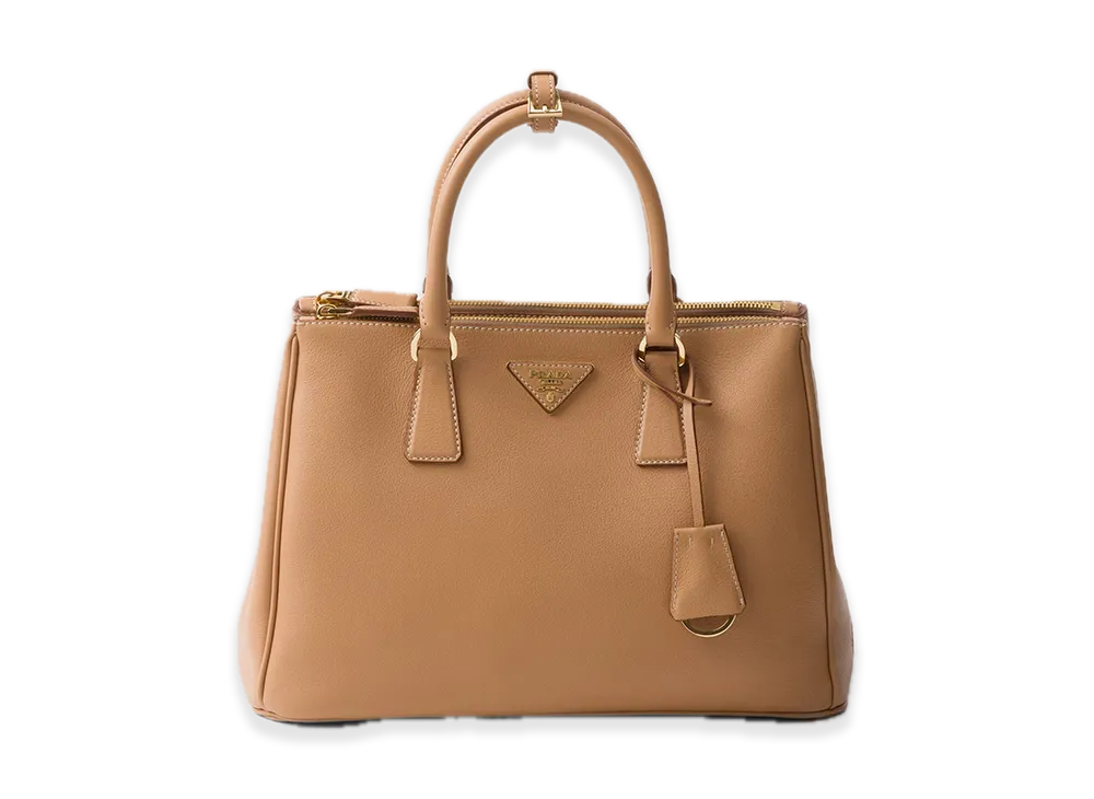 PRADA Galleria Large Soft Grain Leather Bag "Natural"