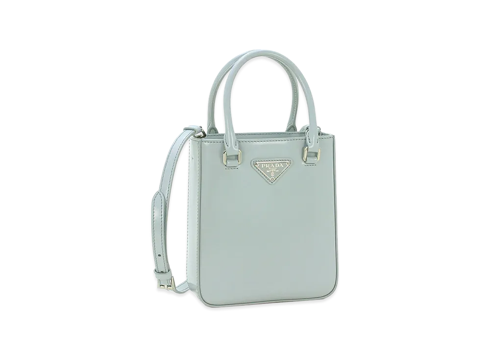 PRADA Women's Tote Bag (with shoulder strap) Handbag Small Brushed Leather "Fiordaliso"