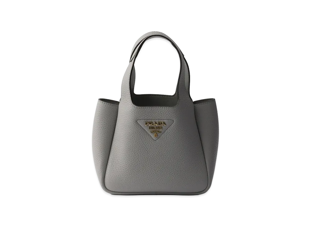 PRADA Leather Mini Handbag "Granite Grey"