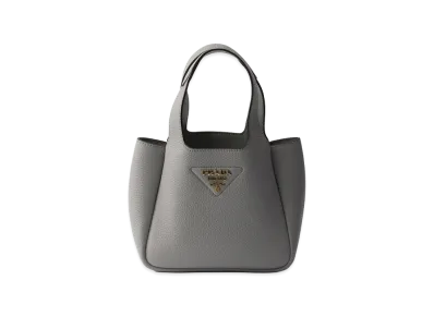 PRADA Leather Mini Handbag "Granite Grey"