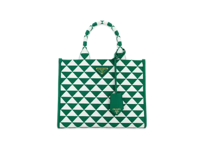 PRADA Women's Embroidefabric Small Symbole Shopping Bag "Printed"