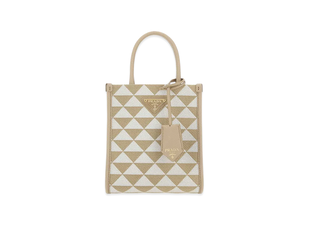 PRADA Women's Embroidefabric Micro Symbole Handbag "Printed"