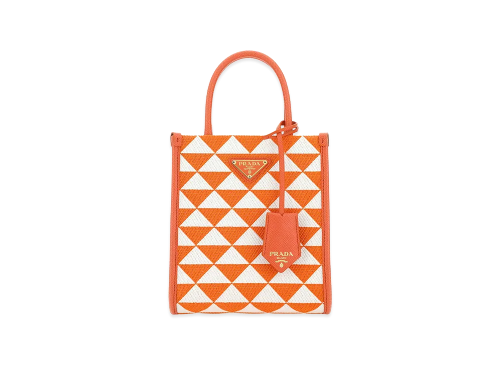 PRADA Women's Embroidefabric Micro Symbole Handbag "Printed"