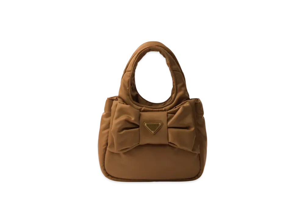 PRADA Padded Re-Nylon Mini-Bag with Bow "Brandy"