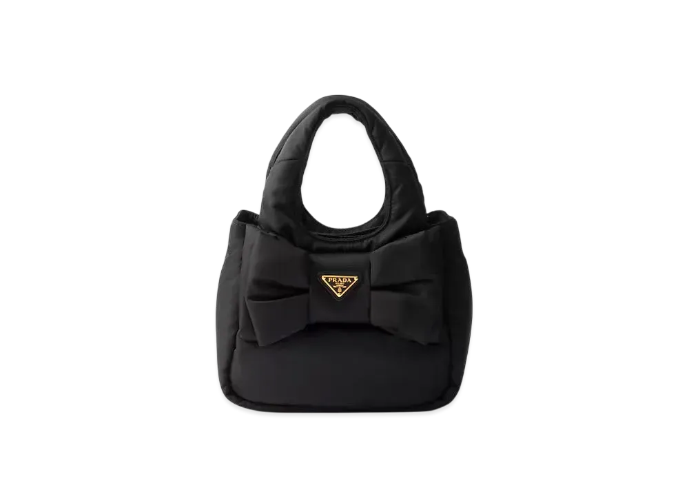 PRADA Padded Re-Nylon Mini-Bag with Bow "Black"