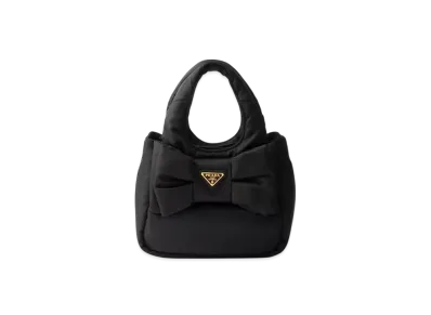 PRADA Padded Re-Nylon Mini-Bag with Bow "Black"