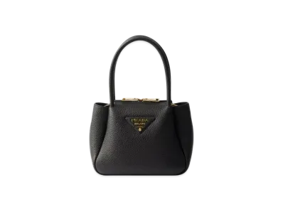 PRADA Flou Leather Mini Handbag "Black"