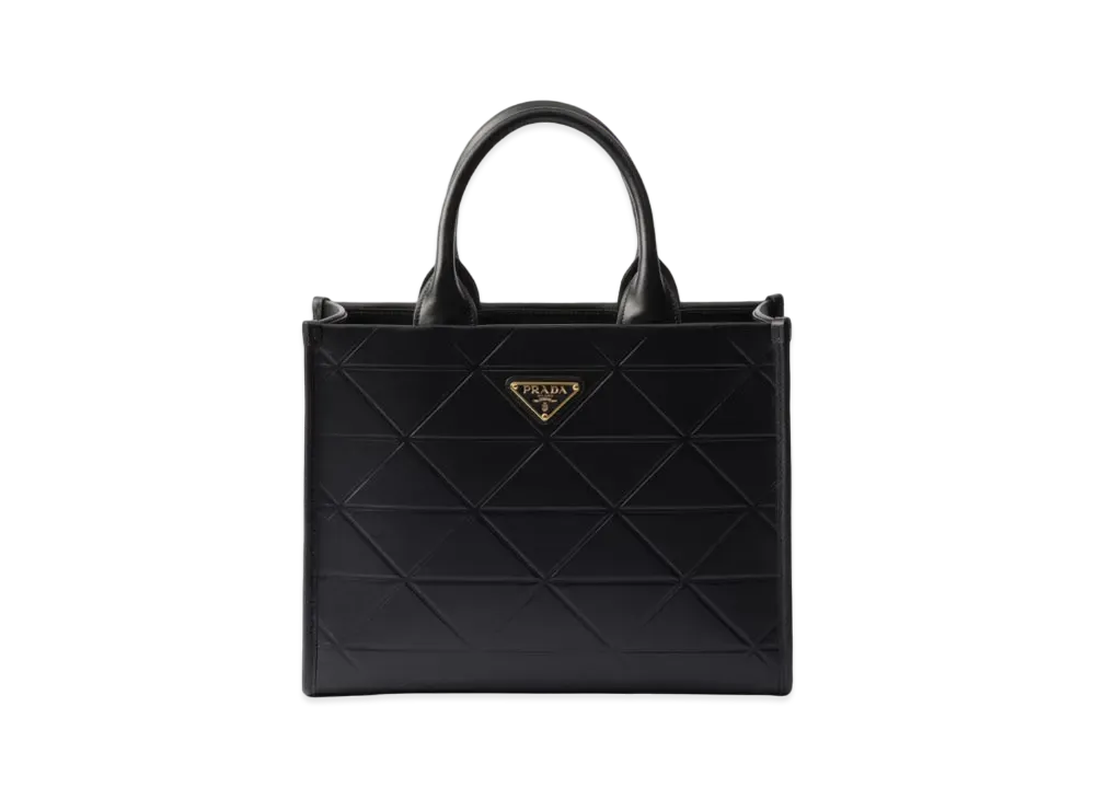 PRADA Symbole Medium Leather Bag "Black"