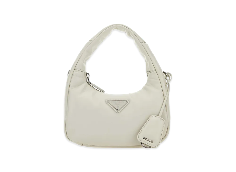 PRADA Women's Nappa Leather Mini Soft Handbag "White"