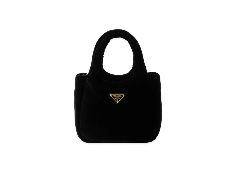 PRADA Padded Velvet Mini Handbag "Black"