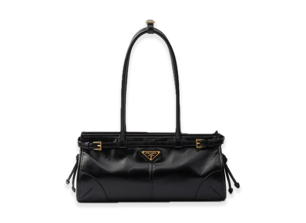 PRADA Bonnie Medium Leather Handbag "Black"