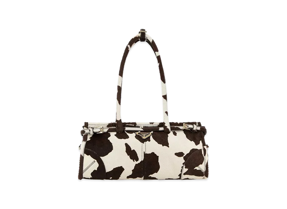 PRADA Women's Printed Calf Hair Bonnie Shoulder Bag "Animal Print"