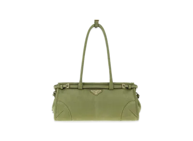 PRADA Wonen's Nabuk Bonnie Shoulder Bag "Green"