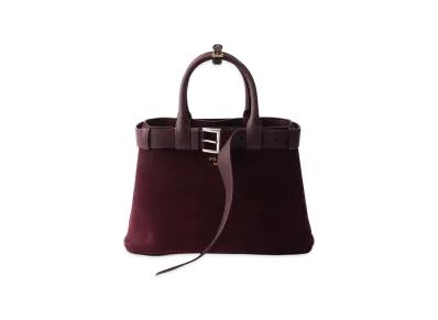 PRADA Buckle Suede Medium Bag "Burgundy"