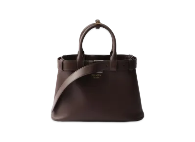 PRADA Buckle Small Belted Leather Handbag "Briarwood"