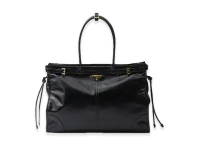 PRADA Bonnie Extra-Large Leather Handbag "Black"