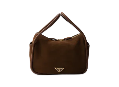 PRADA Darlin Suede Handbag "Cocoa Brown"