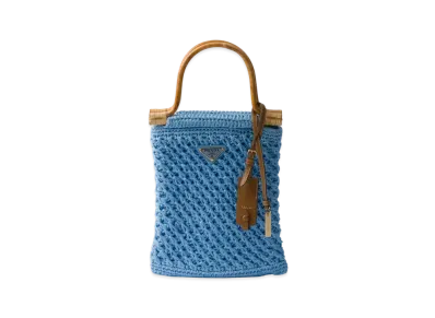PRADA Cotton Crochet Mini-Handbag "Light Blue"