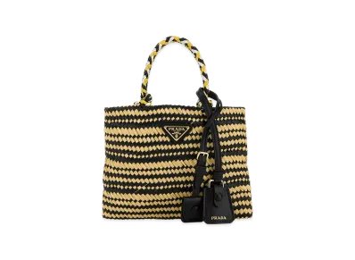 PRADA Women's Two-Tone Raffia Handbag "Multicoloured"