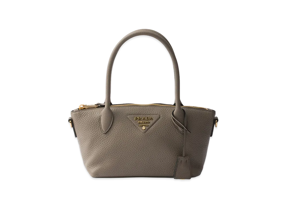 PRADA Leather Mini Handbag "Clay Grey"