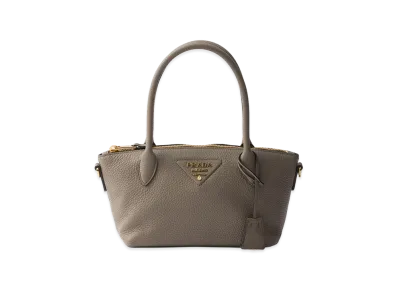 PRADA Leather Mini Handbag "Clay Grey"