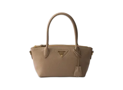 PRADA Leather Mini Handbag "Cameo Beige"