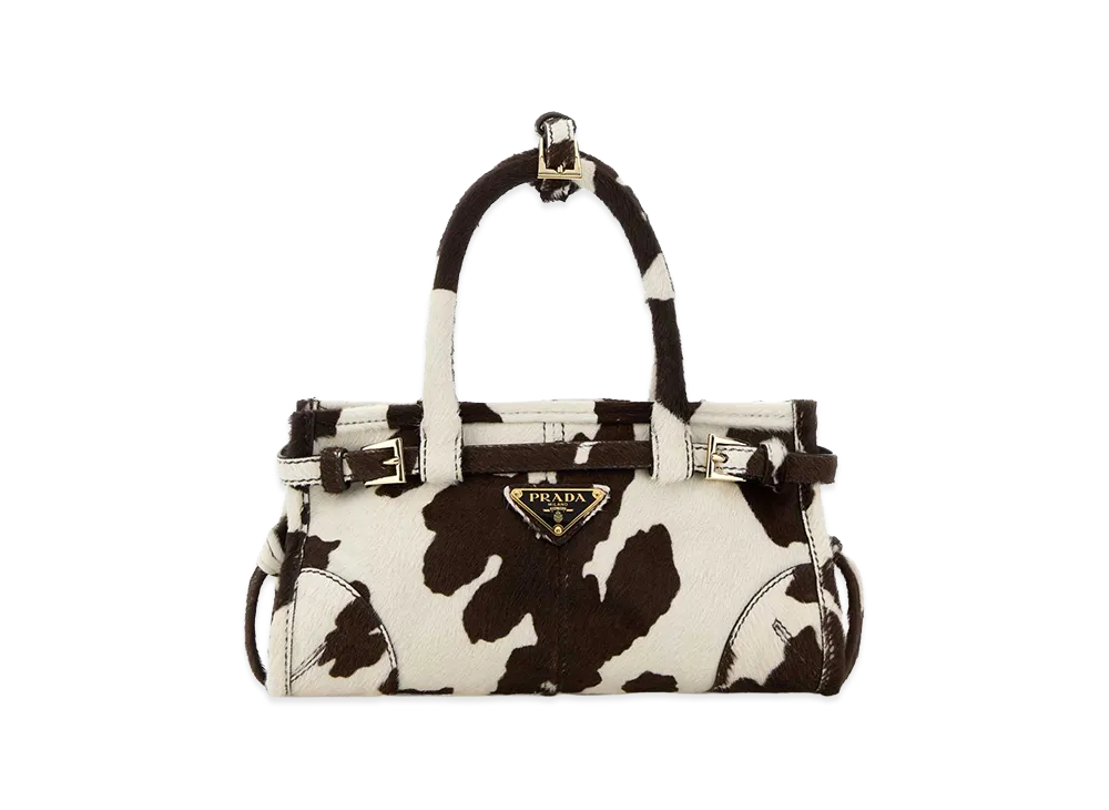 PRADA Women's Printed Calf Hair Mini Bonnie Handbag "Animal Print"