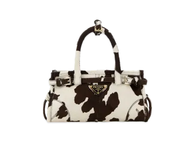 PRADA Women's Printed Calf Hair Mini Bonnie Handbag "Animal Print"