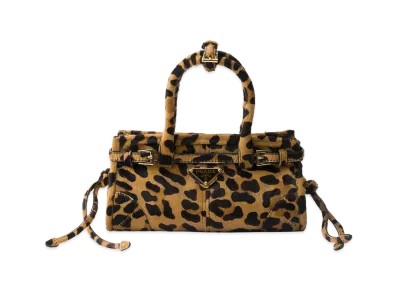 PRADA Bonnie Printed Leather Mini Handbag "Honey"