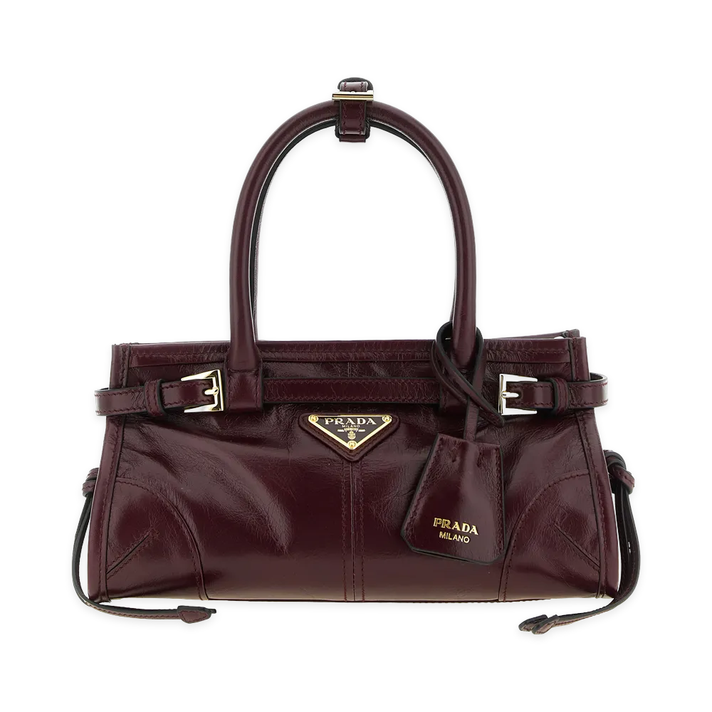 PRADA Women's Bonnie Mini Leather Handbag "Bordeaux"