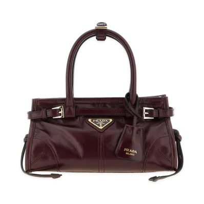 PRADA Women's Bonnie Mini Leather Handbag "Bordeaux"