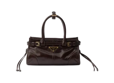PRADA Bonnie Leather Mini Handbag "Dark Brown"